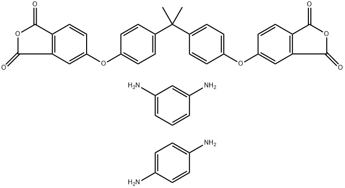 1,3-Isobenzofurandione, 5,5-(1-methylethylidene)bis(4,1-phenyleneoxy)bis-, polymer with 1,3-benzenediamine and 1,4-benzenediamine 结构式
