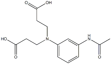 N-[3-(アセチルアミノ)フェニル]-N-(2-カルボキシエチル)-β-アラニン 化学構造式