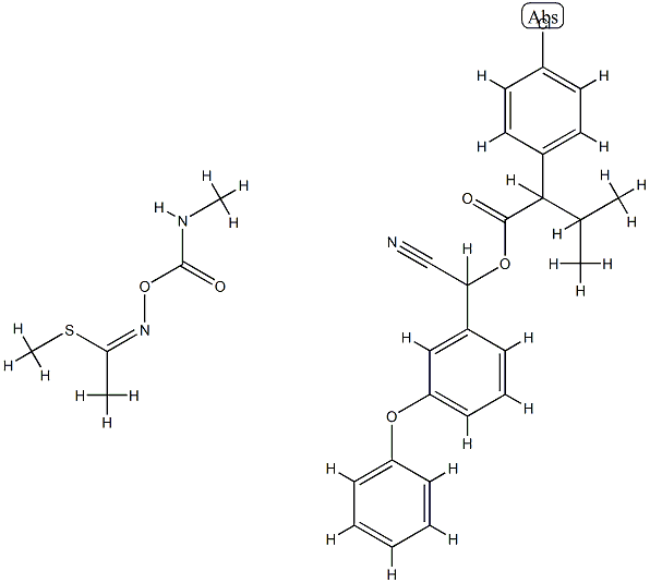 Benzeneacetic acid, 4-chloro-alpha-(1-methylethyl)-, cyano(3-phenoxyph enyl)methyl ester mixt. with methyl N-(((methylamino)carbonyl)oxy)etha nimidothioate|
