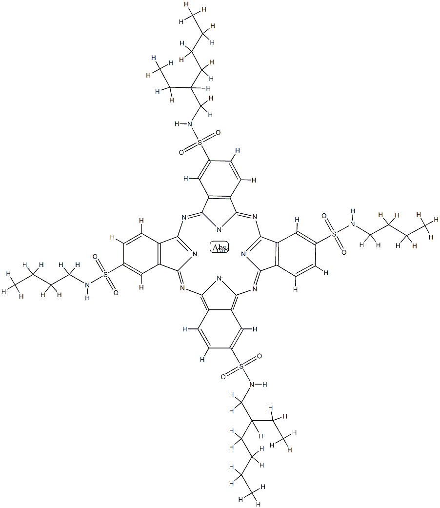 Copper, [N2,N16-dibutyl-N9, N23-bis(2-ethylhexyl)-29H,31H-phthalocyanine -2,9,16,23-tetrasulfonamidato(2-)-N29,N30 ,N31,N32]-, (SP-4-1)- Structure