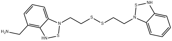 [7-[2-[2-(8-thia-7,9-diazabicyclo[4.3.0]nona-3,5,9-trien-7-yl)ethyldis ulfanyl]ethyl]-8-thia-7,9-diazabicyclo[4.3.0]nona-3,5,9-trien-2-yl]met hanamine Structure