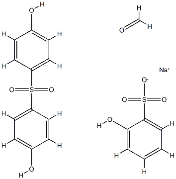 Benzenesulfonic acid, hydroxy-, monosodium salt, polymer with formaldehyde and 4,4-sulfonylbisphenol Structure