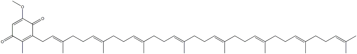 3-メトキシ-6-メチル-5-[(2E,6E,10E,14E,18E,22E,26E)-3,7,11,15,19,23,27,31-オクタメチル-2,6,10,14,18,22,26,30-ドトリアコンタオクタエニル]-2,5-シクロヘキサジエン-1,4-ジオン 化学構造式