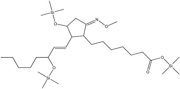 (8ξ,12ξ)-9-Methoxyimino-11,15-bis(trimethylsilyloxy)prost-13-en-1-oic acid trimethylsilyl ester Structure