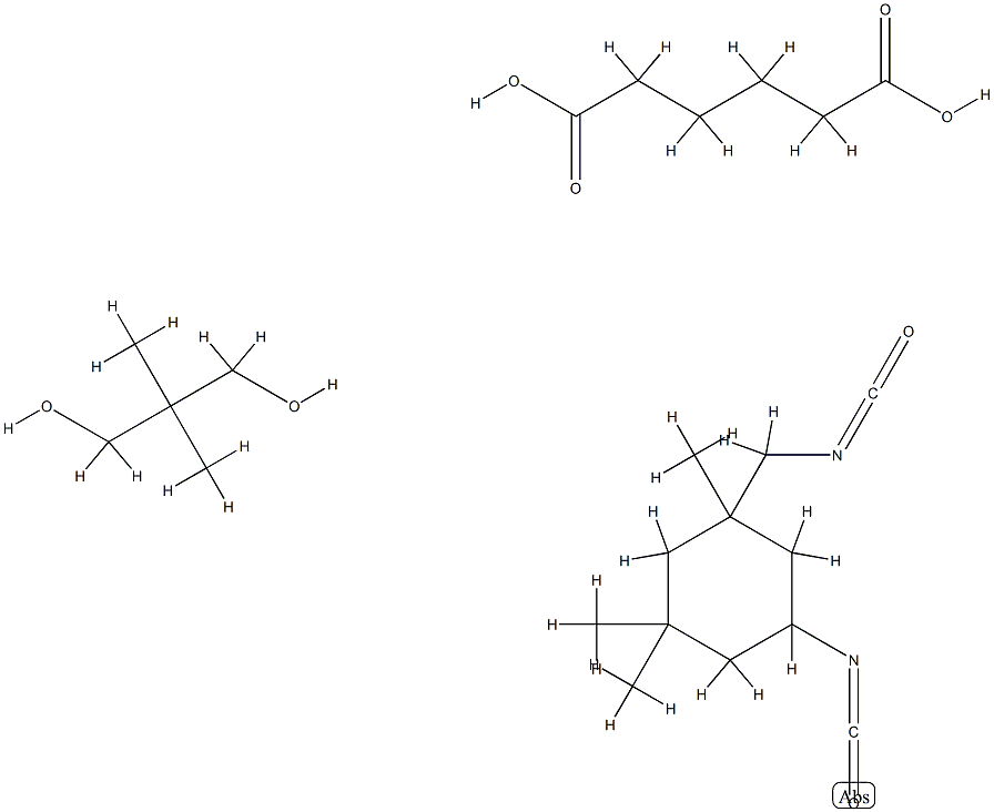 Hexanedioic acid, polymer with 2,2-dimethyl-1,3-propanediol and 5-isocyanato-1-(isocyanatomethyl)-1,3,3-trimethylcyclohexane 结构式