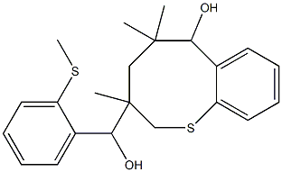 3,4,5,6-Tetrahydro-6-hydroxy-3,5,5-trimethyl-α-[2-(methylthio)phenyl]-2H-1-benzothiocin-3-methanol Struktur