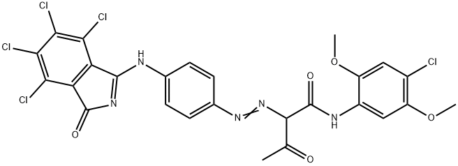 N-(2,5-Dimethoxy-4-chlorophenyl)-2-[4-[(4,5,6,7-tetrachloro-1-oxoisoindolin-3-ylidene)amino]phenylazo]-β-oxobutanamide 结构式