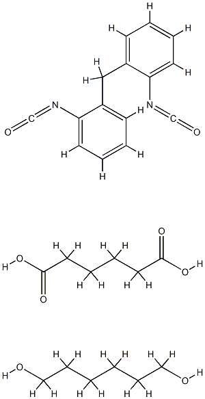 Hexanedioic acid, polymer with 1,6-hexanediol and 1,1'-methylenebis[isocyanatobenzene] Structure