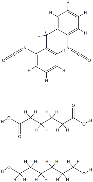 己二酸与1,6-己二醇和1,1'-亚甲基双(异氰酸根合苯)的聚合物,72960-42-0,结构式