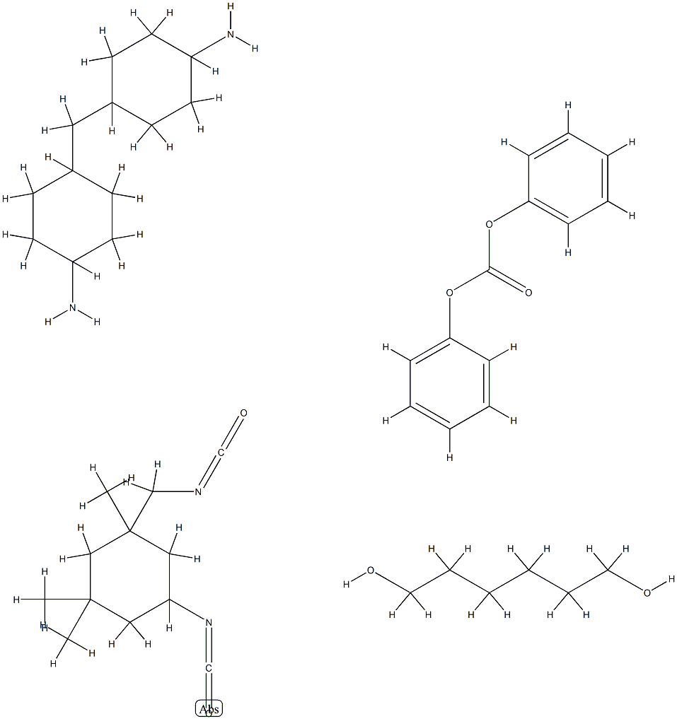 碳酸二苯酯与1,6-己二醇、5-异氰酸基-1-(异氰酸根合甲基)-1,3,3-三甲基环己烷、4,4'亚甲基双(环己胺)的聚合物,73003-55-1,结构式