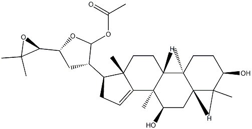 (13S,17S,20S,21S,23R,24S)-21,23:24,25-Diepoxy-4,4,8-trimethyl-5α-cholest-14-ene-3α,7α,21-triol 21-acetate Struktur