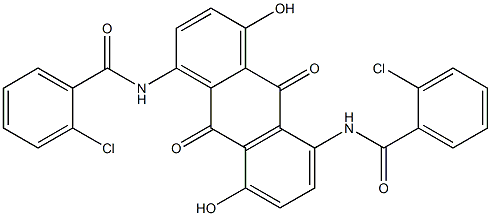 Benzamide, N,N'-(9,10-dihydro-4,8-dihydroxy- 9,10-dioxo-1,5-anthracenediyl)bis[ar-chloro - Structure