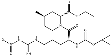 [2R-[1(S),2ALPHA,4BETA]]-1-[2-[[叔丁氧羰基]氨基]-5-[[亚氨基(硝基氨基)甲基]氨基]-1-氧代戊基]-4-甲基-2-哌啶甲酸乙酯, 74874-07-0, 结构式