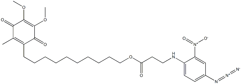 2,3-dimethoxy-5-methyl-6-(10-(4-(azido-2-nitroanilinopropionoxy))decyl)-1,4-benzoquinone Structure
