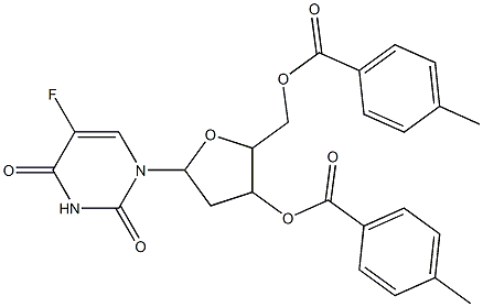2'-デオキシ-5-フルオロウリジン3',5'-ビス(4-メチルベンゾアート) 化学構造式