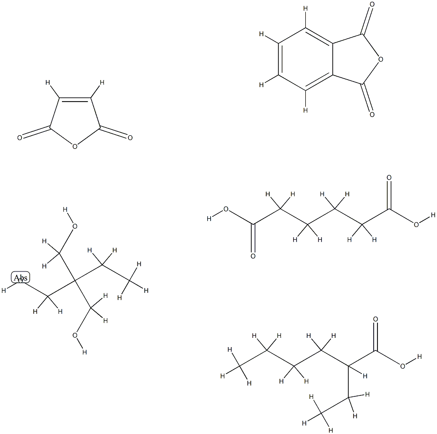 己二酸与2-乙基-2-(羟甲基)-1,3-丙二醇、2,5-呋喃二酮、1,3-异苯并呋喃二酮和2-乙基己酸酯的聚合物 结构式