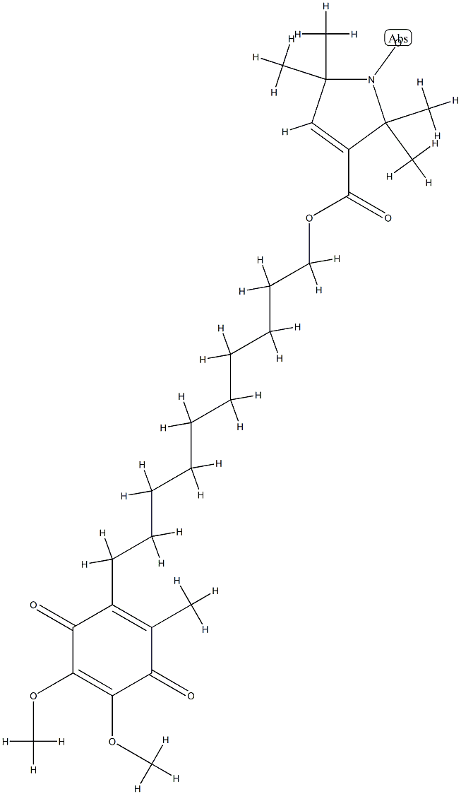 2,3-dimethoxy-5-methyl-6-(10-(2,2,5,5-tetramethyl-3-pyrrolin-1-oxyl-3-carboxy)decyl)-1,4-benzoquinone 结构式