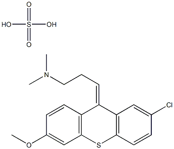 (3E)-3-(2-chloro-6-methoxy-thioxanthen-9-ylidene)-N,N-dimethyl-propan- 1-amine, sulfuric acid Struktur