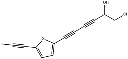 1-氯-6-(5-(1-丙炔基)噻吩-2-基)-3,5-己二炔-2-醇, 78876-52-5, 结构式
