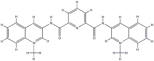 N,N′-ビス(1-メチルキノリニウム-3-イル)ピリジン-2,6-ジカルボアミド 化学構造式