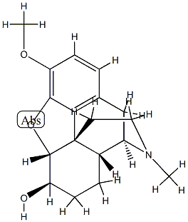4,5α-エポキシ-3-メトキシ-17-メチルモルフィナン-6β-オール 化学構造式
