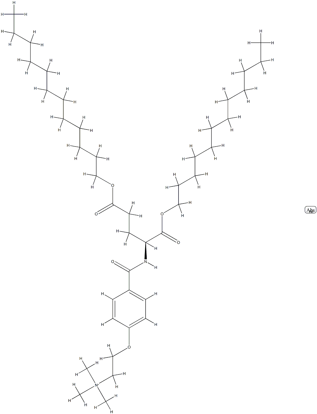 O,O'-didodecyl-N-(4-(2-trimethylammonioethyloxy)benzoyl)-glutamte 化学構造式