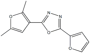 1,3,4-Oxadiazole,2-(2,5-dimethyl-3-furanyl)-5-(2-furanyl)-(9CI) Structure