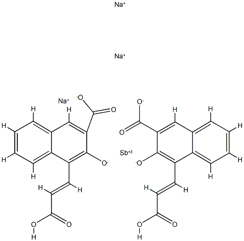 antimonyl-2-hydroxy-3-carboxy-1-sodium acrylate naphthalene Struktur