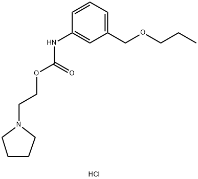 2-(2,3,4,5-tetrahydropyrrol-1-yl)ethyl N-[3-(propoxymethyl)phenyl]carb amate chloride Structure