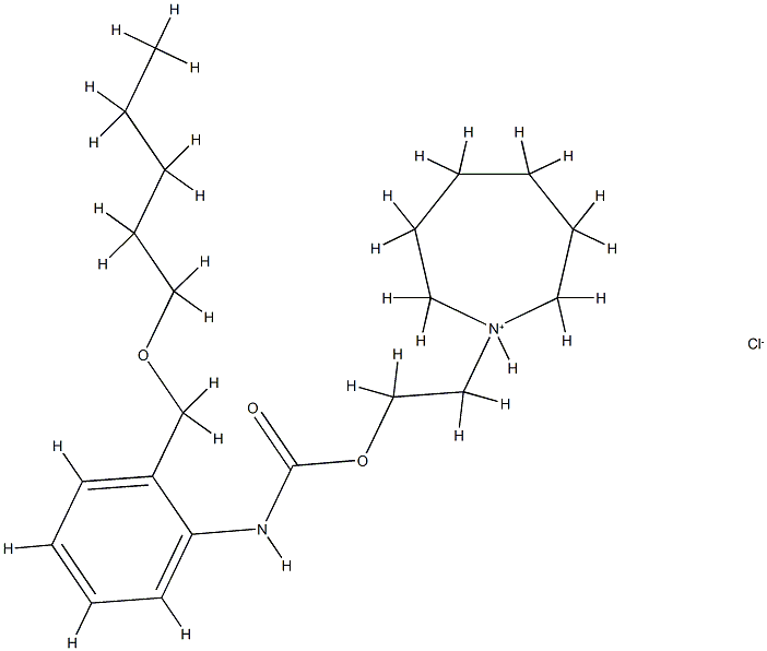 2-(1-azoniacyclohept-1-yl)ethyl N-[2-(pentoxymethyl)phenyl]carbamate c hloride Structure