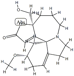 (3aS,13aS)-3aα-Hydroxymethyl-12α-methoxy-3a,4,5,6,8,9,11,12-octahydro-2H,13H-furo[3',2':3,4]azepino[2,1-i]indol-2-one Struktur