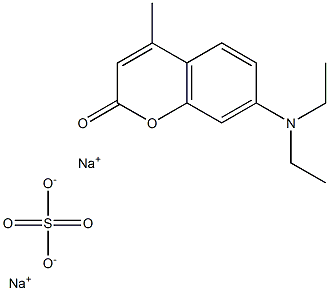 硫酸ジナトリウム・7-(ジエチルアミノ)-4-メチル-2H-1-ベンゾピラン-2-オン 化学構造式
