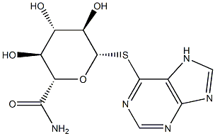 1-deoxy-1-(6-thiopurinyl)-beta-glucopyranosiduronamide 结构式