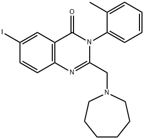 2-homopiperidino-methyl-3-(2-tolyl)-4-(3H)-6-iodoquinazolone Structure