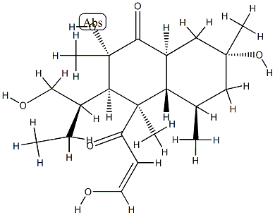 1(2H)-Naphthalenone, octahydro-2,7-dihydroxy-3-((1R)-1-(hydroxymethyl) propyl)-4-((2Z)-3-hydroxy-1-oxo-2-propenyl)-2,4,5,7-tetramethyl-, (2S, 3R,4R,4aS,5R,7R,8aS)-rel- Struktur