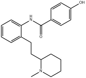 rac-4-ヒドロキシ-N-[2-[2-[(2R*)-1-メチル-2-ピペリジニル]エチル]フェニル]ベンズアミド 化学構造式