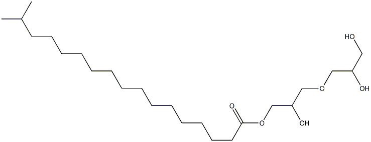 16-メチルヘプタデカン酸2,6,7-トリヒドロキシ-4-オキサヘプタン-1-イル 化学構造式