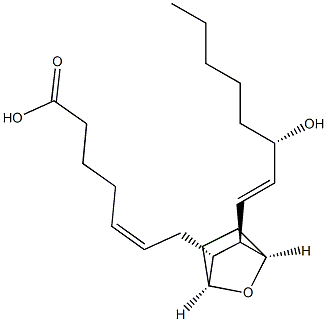 (Z)-7-[(1S,4R)-3β-[(1E,3S)-3-ヒドロキシ-1-オクテニル]-7-オキサビシクロ[2.2.1]ヘプタン-2α-イル]-5-ヘプテン酸 化学構造式