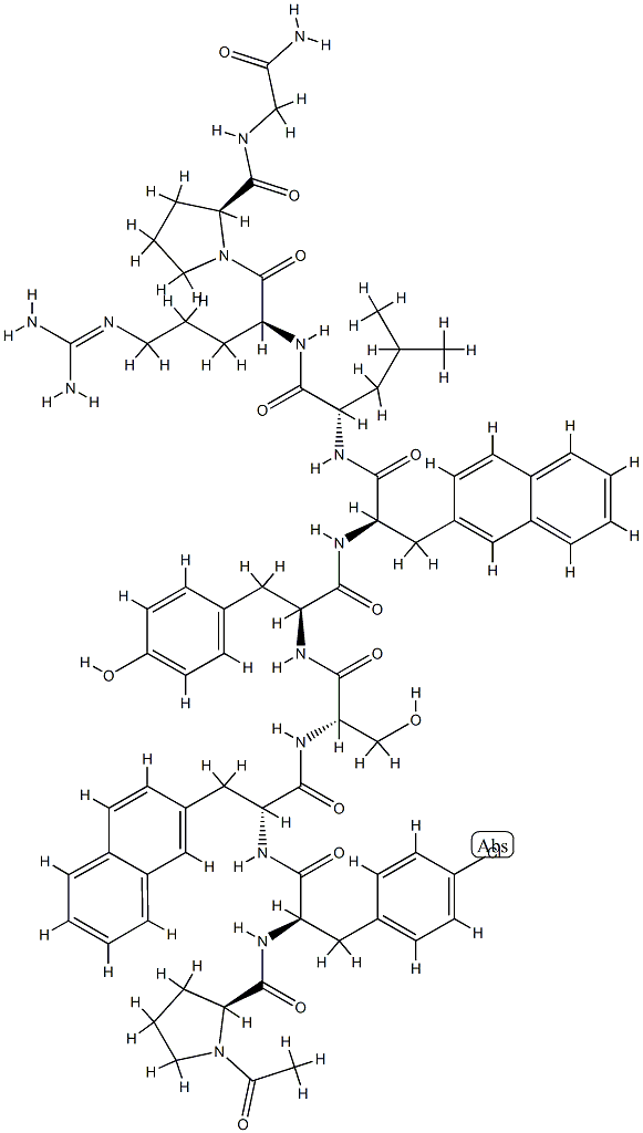LHRH, N-Ac-Pro(1)-(4-Cl-Phe)(2)-(2-naphthyl-Ala)(3,6)- Structure