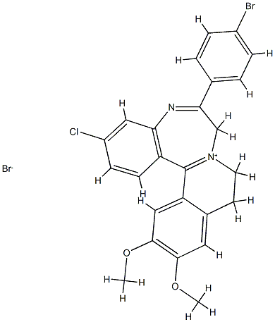 7H-ISOQUINO(2,1-d)(1,4)BENZODIAZEPIN-8-IUM, 9,10-DIHYDRO-6-(p-BROMOPHE NYL)-3-CHL Structure
