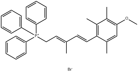 5-(4-甲氧基-2,3,6-三甲基苯基)-3-甲基-2,4-戊二烯-1-三苯基膦溴化物 结构式