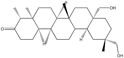 (20S)-28,30-Dihydroxy-D:A-friedooleanan-3-one 结构式