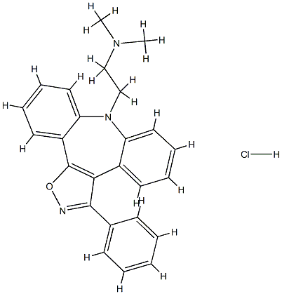 (beta-Dimethylaminoethyl)-8 phenyl-3 (dibenzo(b,f)isoxazolo(4,5-d)) 8H  azepine chlorhydrate 结构式