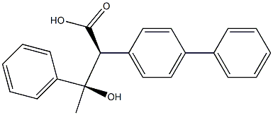 alpha-(1-Hydroxy-1-phenylethyl)-biphenylacetic acid, (R',S')-(+)- 结构式