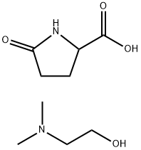 rac-(R*)-5-オキソ-2-ピロリジンカルボン酸·2-(ジメチルアミノ)エタノール 化学構造式