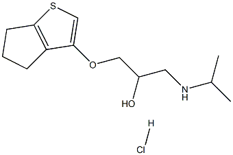 1-(propan-2-ylamino)-3-(8-thiabicyclo[3.3.0]octa-6,9-dien-6-yloxy)prop an-2-ol hydrochloride 结构式