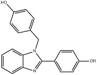 Benzimidazole, 1-(4-hydroxybenzyl)-2-(4-hydroxyphenyl)-1.6 hydrate Structure