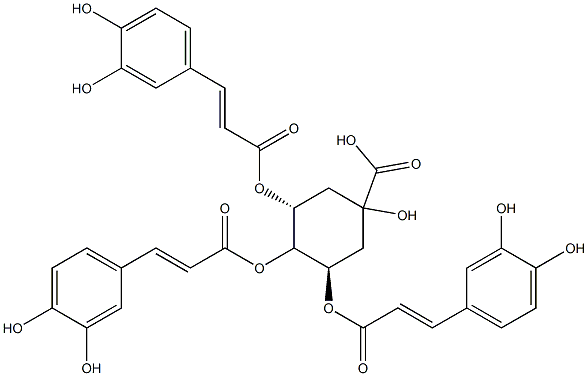 (1alpha,3R,4alpha,5R)-3,4,5-Tris[[(2E)-3-(3,4-dihydroxyphenyl)-1-oxo-2-propen-1-yl]oxy]-1-hydroxycyclohexanecarboxylic acid Structure