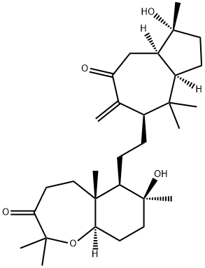 (5aR,9aα)-6β-[2-[(1R,3aR,5R,8aR)-Decahydro-1-hydroxy-1,4,4-trimethyl-6-methylene-7-oxoazulen-5-yl]ethyl]-4,5,5a,6,7,8,9,9a-octahydro-7β-hydroxy-2,2,5aβ,7α-tetramethyl-1-benzoxepin-3(2H)-one Structure