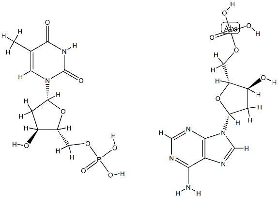 ポリデオキシアデニル酸 • ポリチミジル酸 ナトリウム塩 化学構造式